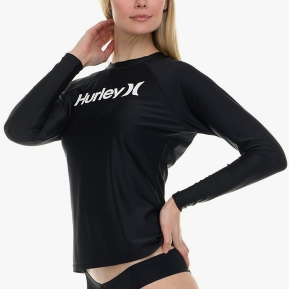 Hurley Long Sleeve Rashguard Swim Shirt Women UPF 50+ SPF & UV Protection Sz 2x - Picture 2 of 9